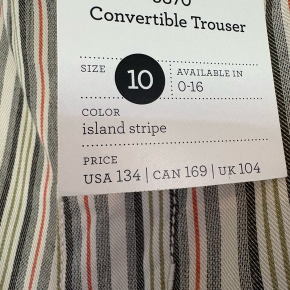 Cabi Striped Convertible Trousers Size 10 - Picture 2 of 5